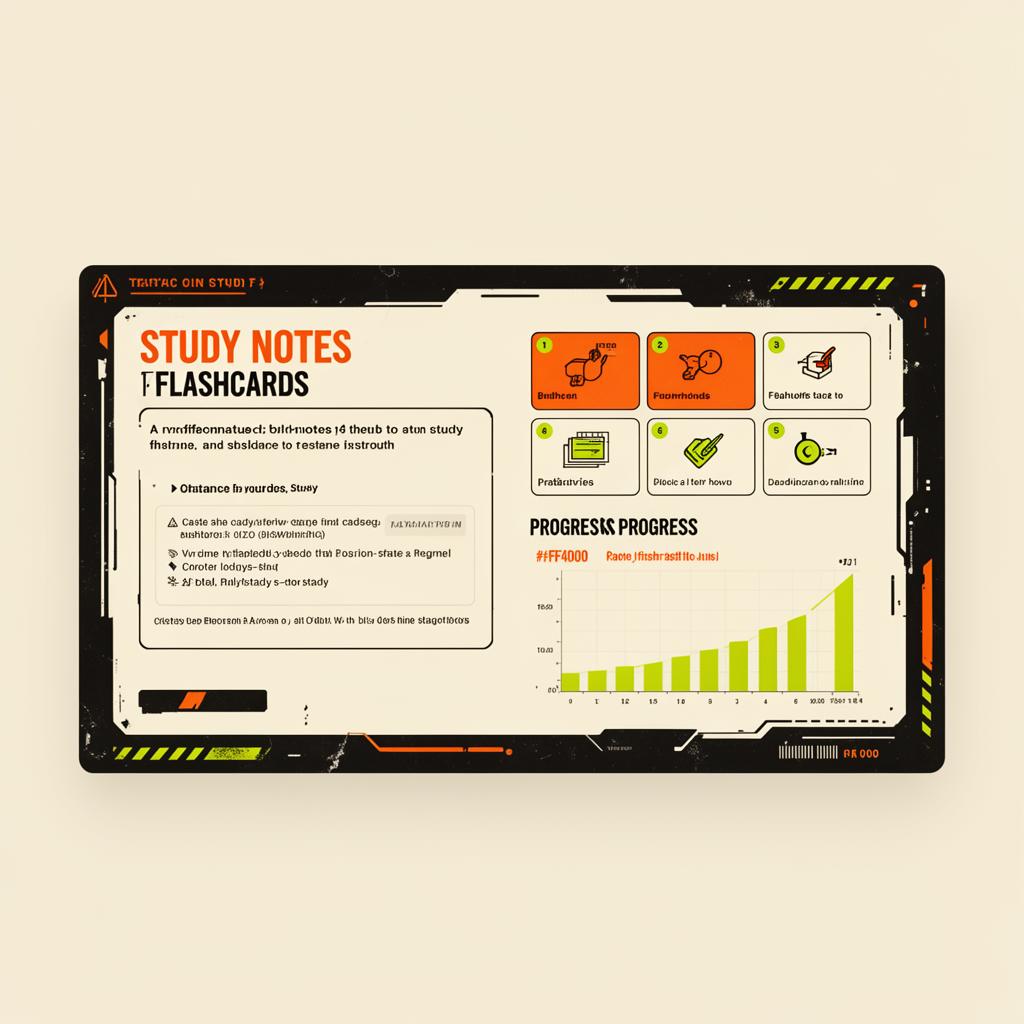 Brain.Dump dashboard showing AI-generated study notes, flashcards and progress chart